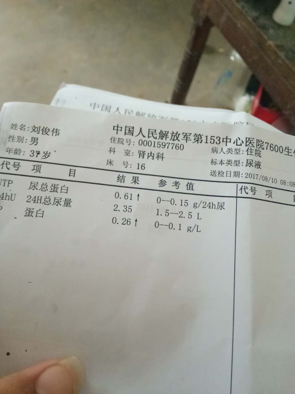这是前几天的尿检